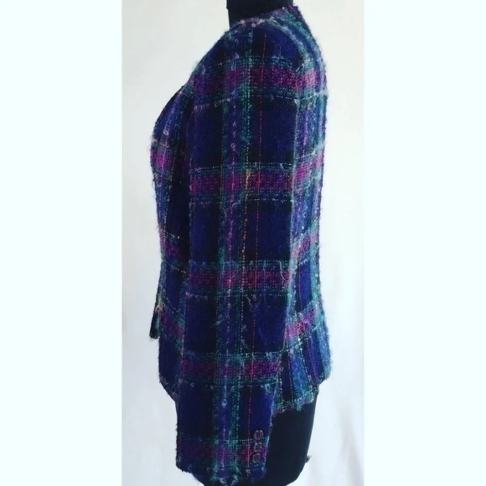 Vintage Jewel Tone Boucle Tweed Wool Blazer